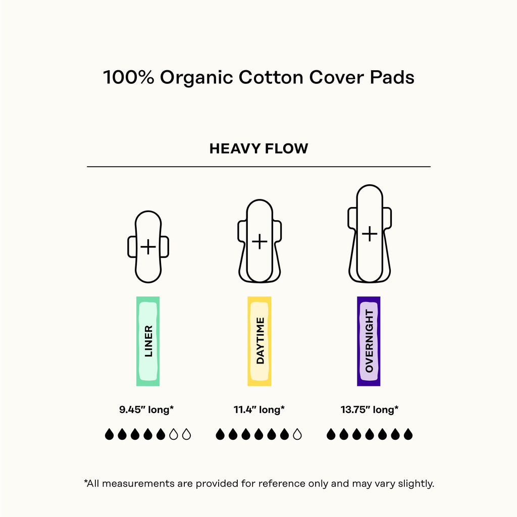 Organic Cotton Comfort Cover Heavy Flow Daytime Pads