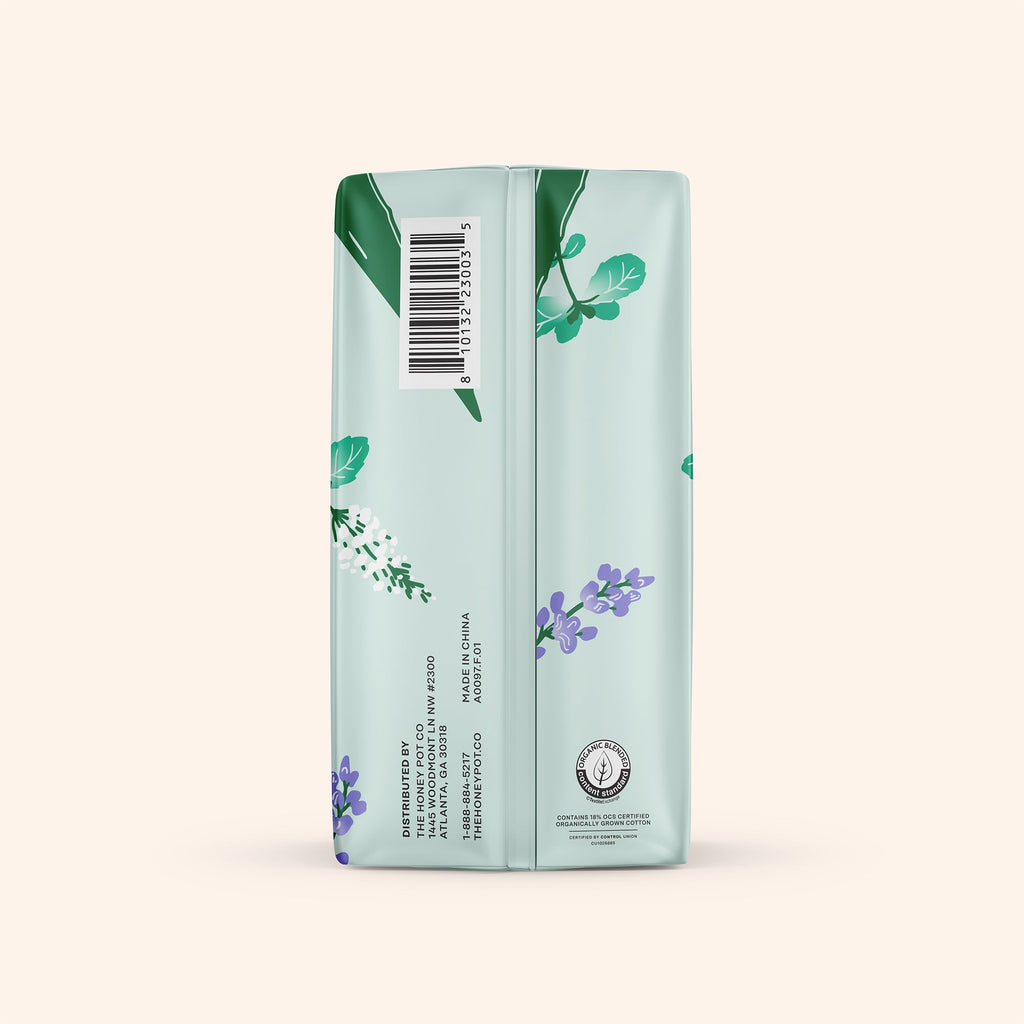 Organic Cotton Cooling Herbal Infusion Regular Liners — Medium Pack