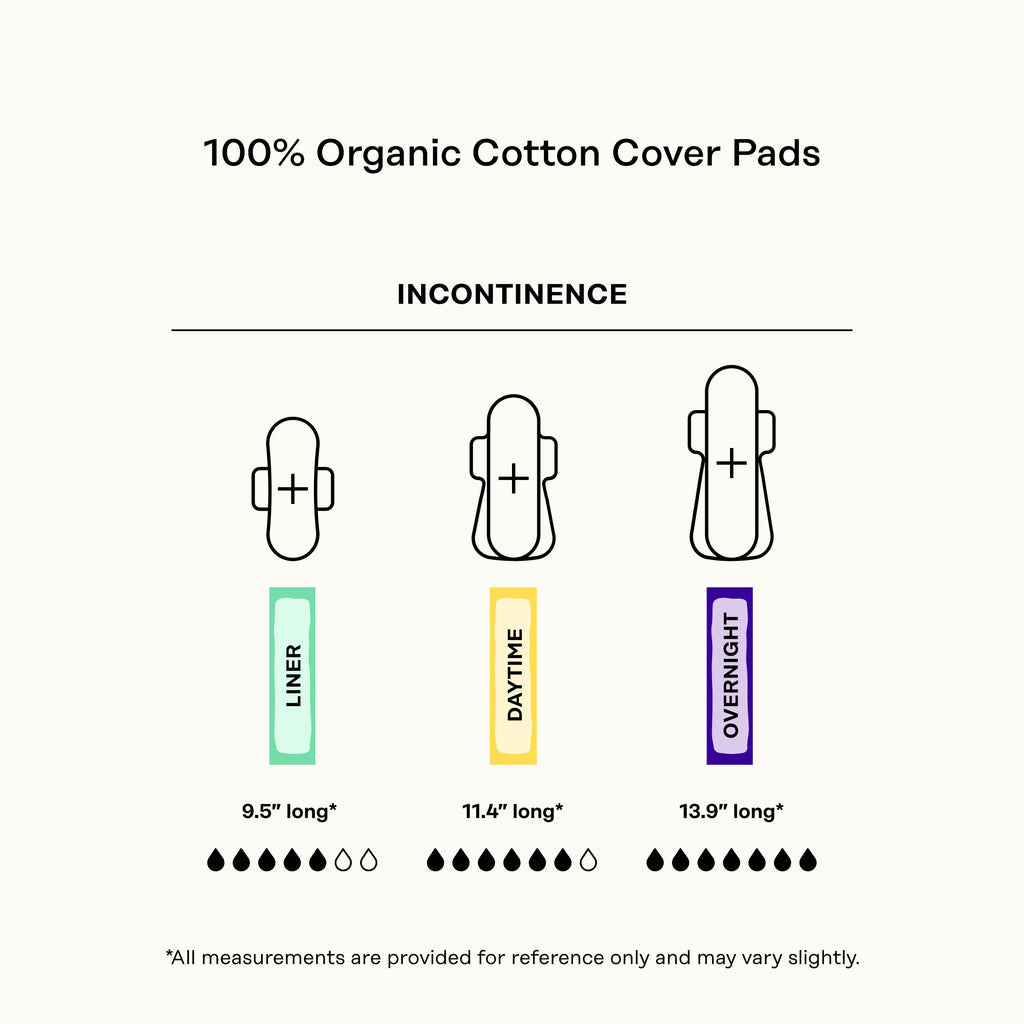 Incontinence Cooling Herbal Infusion 100% Organic Cotton Cover Nighttime Pads