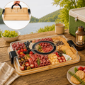 Cutting Board Charcuterie Tray with Clear Lid